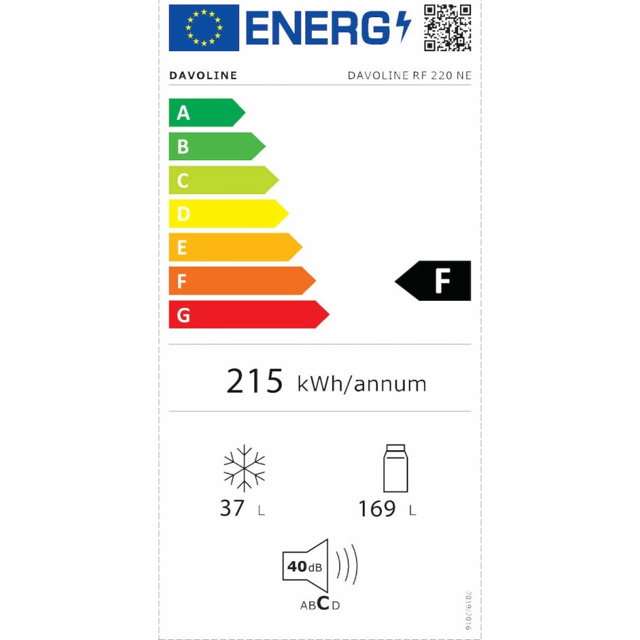 Davoline RF 220 NE Ψυγείο Δίπορτο 206lt Υ143xΠ54.5xΒ55.5εκ. Λευκό Davoline RF 220 NE Ψυγείο Δίπορτο 206lt Υ143xΠ54.5xΒ55.5εκ. Λευκό